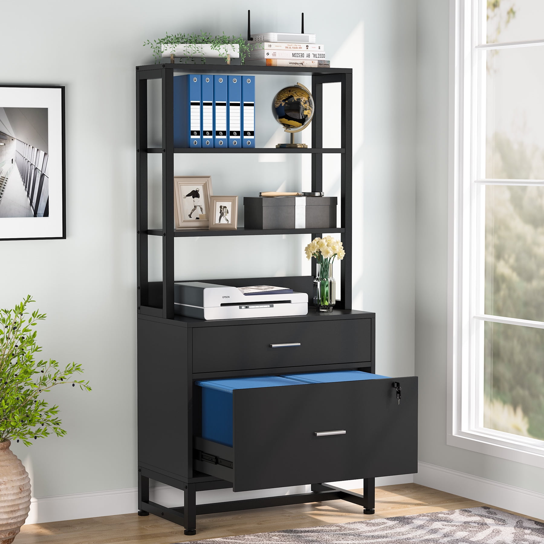 Details about   Audio Video Rack Tower Storage Stand Shelf Stereo Equipment Cabinet Table 