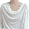 thumbnail image 4 of Craaazy Women's Casual Solid Color Long-Sleeved Cozy Satin Shirts Gifts, 4 of 5