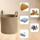 thumbnail image 5 of Cesta de almacenamiento de cuerdas tejidas a mano marrón | Organizador plegable de tela para colada, juguetes, mantas, artículos diversos | Grandes 15,35"x13,77", asas de transporte duraderas, 5 of 7