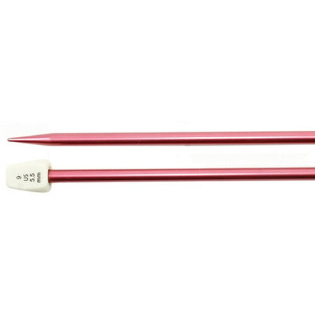 Silvalume Single Point Knitting Needles, 14", Size 9, Red
