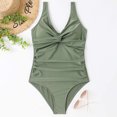thumbnail image 4 of Traje de baño de una pieza para mujer, cómodo, liso, con almohadilla en el pecho, sin aros, Bikini con escote en V profundo OAVQHLG3B Store  lin121212, 4 of 4