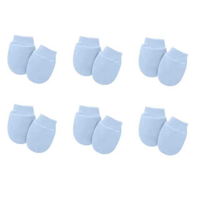 Odeerbi 6 Pack Guantes Sin Arañazos Mitas Protectoras de Algodón Suave Para Niños Niñas 0-12 Meses