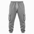 thumbnail image 6 of COSFO Stretch Mens Cargo Pant Work Pockets Sweatpants Drawstring Jogger Solid Relaxed Fit Mens Pants, 6 of 8