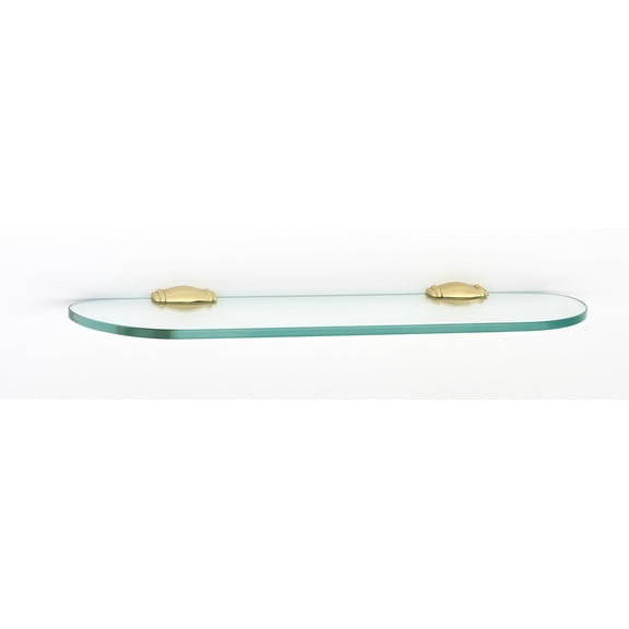 Alno Charlie's Collection 18" Glass Shelf with Brackets - Polished Brass