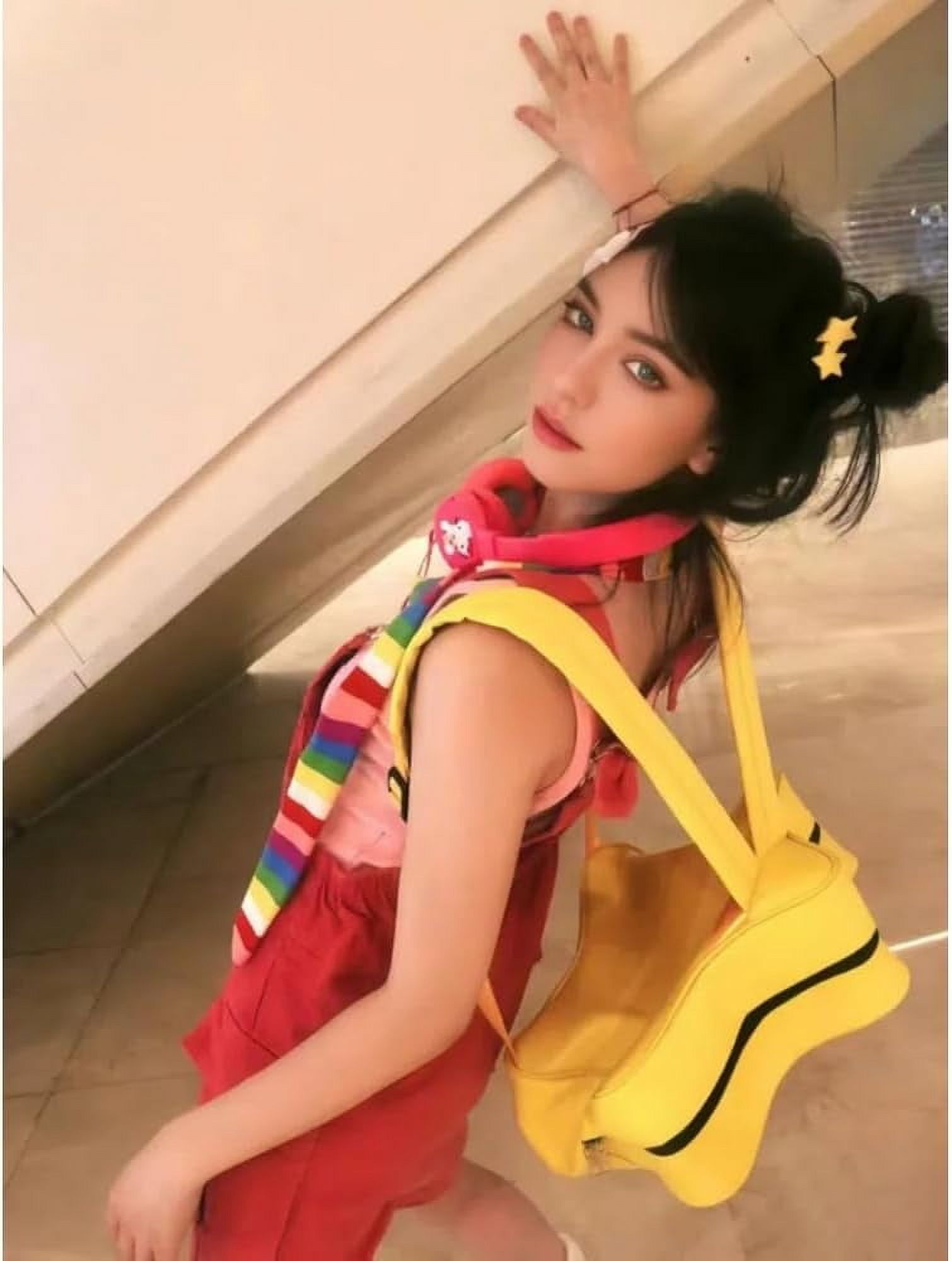 KPHU Kawaii Star-Shaped Backpack For Women - Yellow PU ITA Bag, Cute Y2K Aesthetic - View #10
