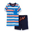 thumbnail image 1 of Carter's Ensemble de Shorts Rayés pour Bébé Garçons Bleu/orange - 6 Mois, 1 of 2