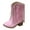 Pink, variant on Clearence Retro Cowgirl Boots Suede Fringe Western Mid-Calf Riding Boots Wide Shaft Pull-On Design Low Chunky Heel Non-Slip Sole for Girls Toddler to Youth
