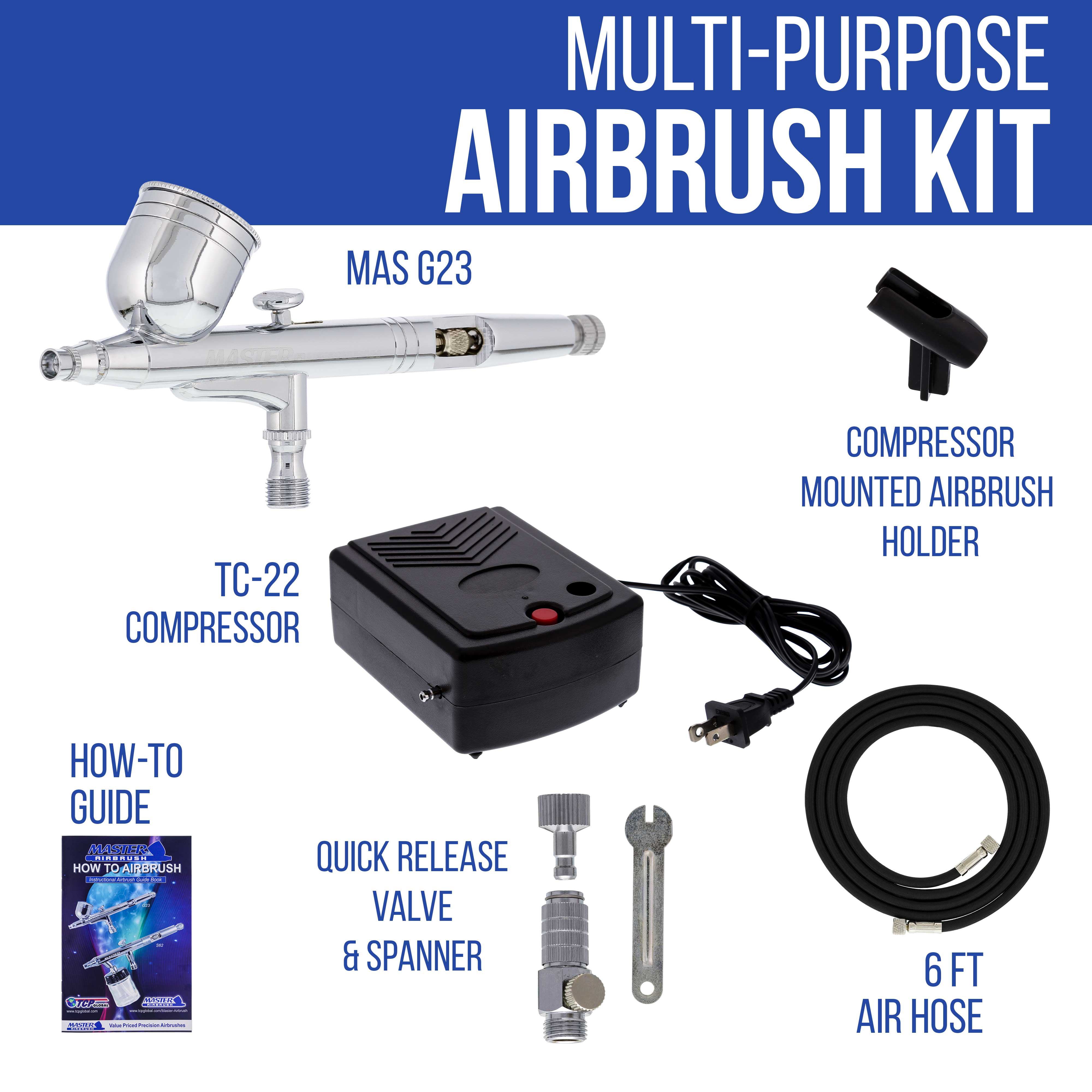 Airbrushing System Kit with Mini Air Compressor - Gravity Feed Dual-Action  Airbrush, Air Hose, Airbrushing System - Gerbes Super Markets