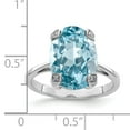 thumbnail image 4 of Finest Gold Sterling Silver Rhodium Light Swiss Blue Topaz Diamond Ring - Size 8, 4 of 11