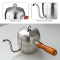 thumbnail image 4 of Stainless Steel Wood Handle Coffee Pot Long Spout Coffee Pot Hand Brewing Coffee Pot, 4 of 9