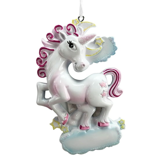 Unicorn Christmas Round Disc Ornament