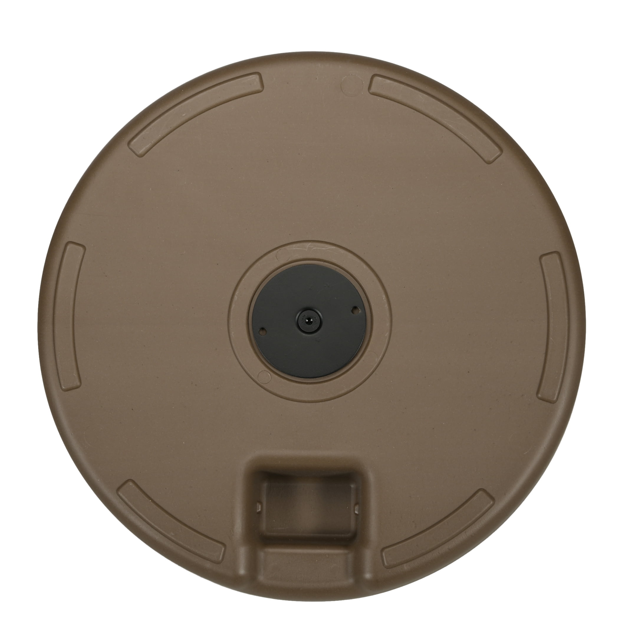 Umbrella Stand for 1.5" or 2" Umbrella Poles, Round Fillable Umbrella Base for Outdoor, Lawn, Deck, Brown