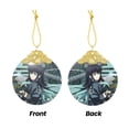 thumbnail image 3 of Demon Slayer Tokito Muichiro Glass Round Pendant Christmas Decoration Ornament For Christmas Tree, Home & Holiday Decor Gold, 3 of 7