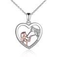 thumbnail image 1 of Collier Fille et Cheval pour Filles Bijoux Cheval Cadeaux pour Femmes 18 Pouces, 1 of 5