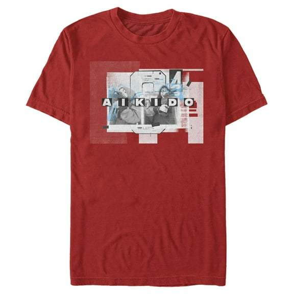 Men's Money Heist Abstract Aikido Chaos Graphic Tee Red Small