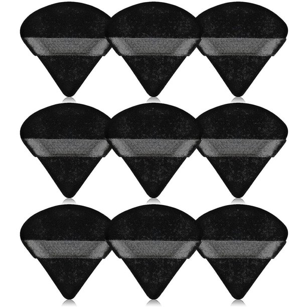 9 piezas de borlas triangulares para maquillaje facial, esponja de maquillaje de terciopelo suave