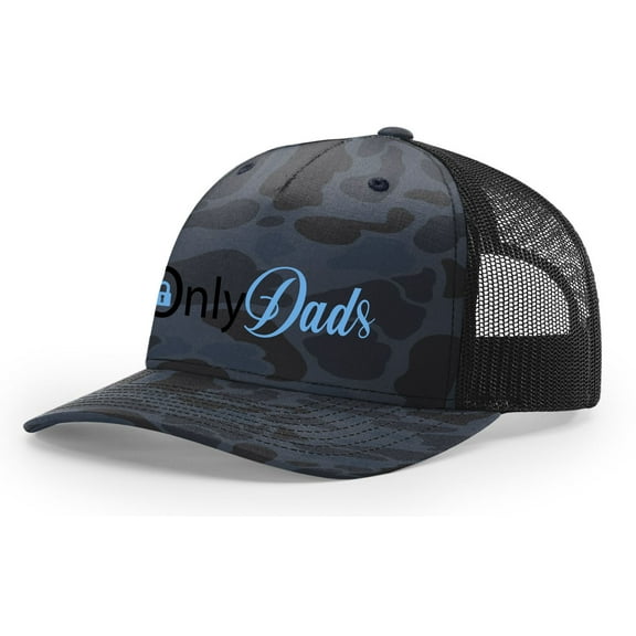 Mens Father's Day Funny Humorous Only Dads Mens Embroidered Mesh Back Trucker Hat-Admiral/Black