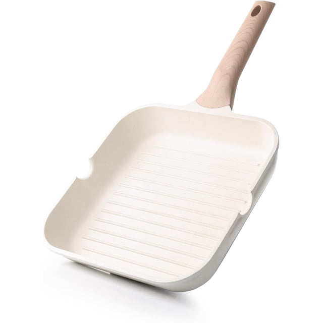 Nonstick Grilling Pan for Stove Tops Square Grill Pan for Indoor Cooking Skillet with Healthy Coating and Pour Spouts Induction Compatible Cookware PFOA-