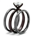 thumbnail image 4 of Black Stainless Steel Heart Solitaire Ring Set Anillo Para Mujer, 4 of 5