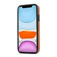 thumbnail image 2 of Wallet Back Case for iPhone 11 with Wrist Strap, Stylish Magnetic Card Holder Finger Ring Kickstand PU Leather Lanyard Shockproof Slim Phone Case Cover for iPhone 11, Brown, 2 of 7