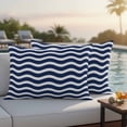 thumbnail image 6 of Outdoor Waterproof Pillow Covers Dark Blue Stripes Water Ripple Decorative Throw Pillow Protectors,Pillowcase Cushion Cases for Patio Sofa Garden Couch,20x12in,Pack of 2, 6 of 14
