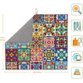 thumbnail image 2 of Talavera Mexican Ceramic Tiles Boho Drying Mat 16x18 Inch For Kitchen Counter Drying Mats Dish For Kitchen Counter Easy Clean Kitchen, 2 of 7