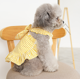 thumbnail image 1 of Falda elegante para mascotas Con lazo Para perros pequeños y medianos Vestido de princesa a rayas con tirantes amarillo-blanco (L) Rojo Verde, 1 of 5