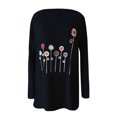 thumbnail image 3 of LYXSSBYX Womens Long Sleeve Dress Hot Sale Clearance Women Fashion O-neck Pullover Flower Printing Long Sleeves Sweater T-shirt Tops, 3 of 4