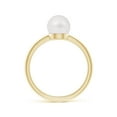 thumbnail image 2 of ANGARA Classic Japanese Akoya Cultured Pearl Solitaire Ring in 14K Yellow Gold for Women | June Birthstone, Birthday, Anniversary, Jewelry Gift for Women | Pearl Ring, 2 of 8