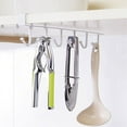 thumbnail image 3 of 2pcs Mug Hooks Under Shelf Mug Holder Cups Storage Rack Drilling Free Coffee Cups Holder Kitchen Utensil Holder Key Hooks Fit for The Cabinet 0.8” or Less White, 3 of 6