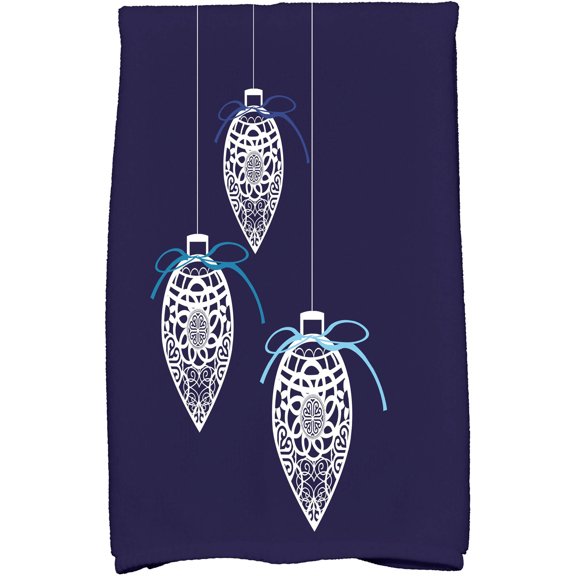 Simply Daisy 18" x 30" Filagree Ornaments Holiday Geometric Print Kitchen Towel