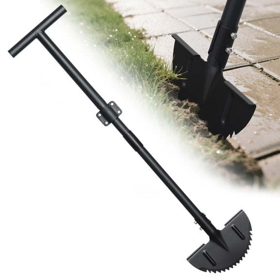 LCOKEIY Adjustable Edger Lawn Tool(34-43in), Half Moon Edgers Tool with Sharp Saw-Tooth for Landscaping Sidewalk Yard Garden
