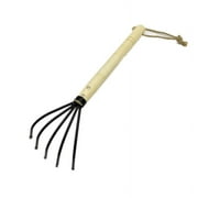 Garden claw rake 38 cm | Military grade steel 5 teeth and high quality wood Japanese ninja claw cultivator or garden rake for our aeration and soil, wooden handle for farm