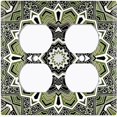 thumbnail image 3 of Metal Light Switch Plate Cover Mandala Green Black Flower Tile Pattern MDL060, 3 of 13