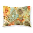 thumbnail image 1 of ""Caroline'S Treasures Funda De Almohada Estándar De Tela Con Flores Abstractas, Verde Azulado Y Naranja, 8959Pillowcase Multicolor"", 1 of 1