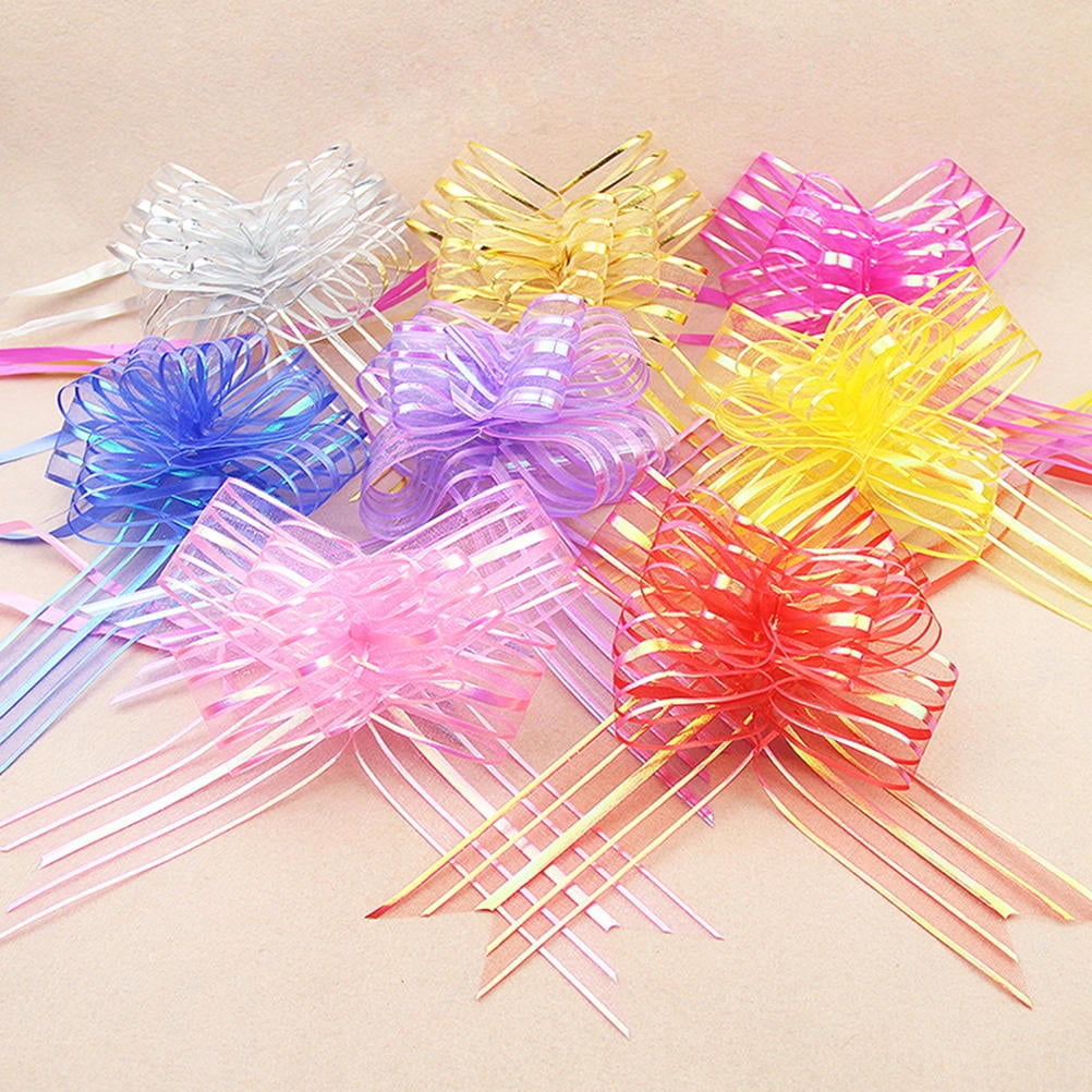 Masteelf Durable Pink Plastic Wedding Gift Pull Bows for Decoration 12pcs Perfect for Parties and Events
