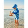 thumbnail image 6 of BemeyourBBs Toddler Baby Boy One Piece Swimsuit with Hat Infant Bathing Suit Cartoon Shark Turtle Long Sleeve Rash Guard Zip-up Sweawear Summer Pool Beachwear, 6 of 9