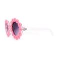 thumbnail image 4 of Womens Daisy Flower Trim Round Circle Lens Hippie Sunglasses Pink Smoke, 4 of 4
