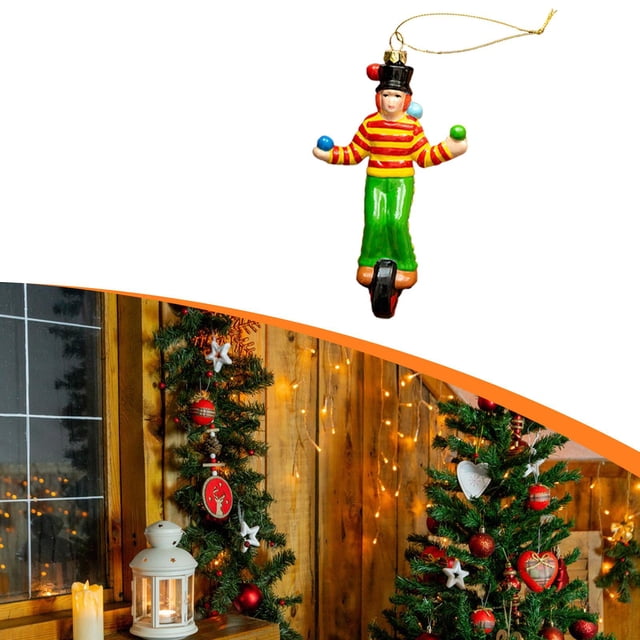 Adorno Navidad Xmas Colgante Ornamento Árbol Decorativo Detalles Intrincados Reutilizable PP Adecuado para Fiesta Decoración Hotelera Club Event payaso