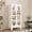 1550-white, variant on 47" Tall Metal Curio Cabinet, Display Storage Cabinet with Glass Door, 4 Tier Liquor Cabinet with 3 Adjustable Shelves, Locking Glass Display Case for Collectibles, Showcase Cabinets, White