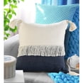 thumbnail image 3 of LR Home Fringe Festival Blue Color Block Throw Pillow, 3 of 10