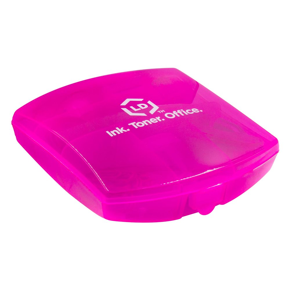 Ld pink mini office supply kit portable case with scissors, paper clips