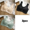 thumbnail image 2 of FNNMNNR 3PCS/lot Bra for Women  Thai Import Latex Bra Plus size Latex Bra Seamless Bras For Women Underwear BH Push Up Bralette With Pad Vest Top Bra M to 4XL, 2 of 7