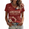 thumbnail image 2 of 4Th of July Shirts Women Summer Short Sleeve Tops Funny Ladies V Neck Patriotic Tshirts American Flag Graphic Tees, 2 of 6