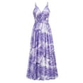 thumbnail image 1 of Femmes Été Casual Imprimé Bohème Sangle Floral Longue Robe Maxi, Sans Manches V Robe de Cou, 1 of 5