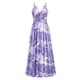 thumbnail image 1 of Vestido de verano con tirantes finos para mujer, cuello en V, cintura alta, sin espalda, vestido floral, vestidos de fiesta y playa, 1 of 6