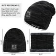 thumbnail image 4 of FZ FANTASTIC ZONE Mens Womens Winter Knit Beanie Hat Scarf Warm Cap Neck Warmer Set Fleece Lined,Black, 4 of 7