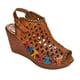 thumbnail image 1 of Sandalia Casual Plataforma con broche Moda Mujer Piel Color Tan rojo 25 Incógnita 001D38, 1 of 4