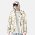 thumbnail image 2 of Fotbe Gold Christmas Tree Chaqueta con Protección Solar UPF 50+ para Hombre y Mujer, Camisa con Capucha y Bolsillos-Large, 2 of 7
