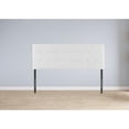 thumbnail image 6 of Jessenia Full size headboard only, Height Adjustable Full Size Bed Headboard, Square Tufted Headboard with 12 Positions, Metal Legs, Wall/Bed Mount, Linen Fabric headboard Full in White, 6 of 8